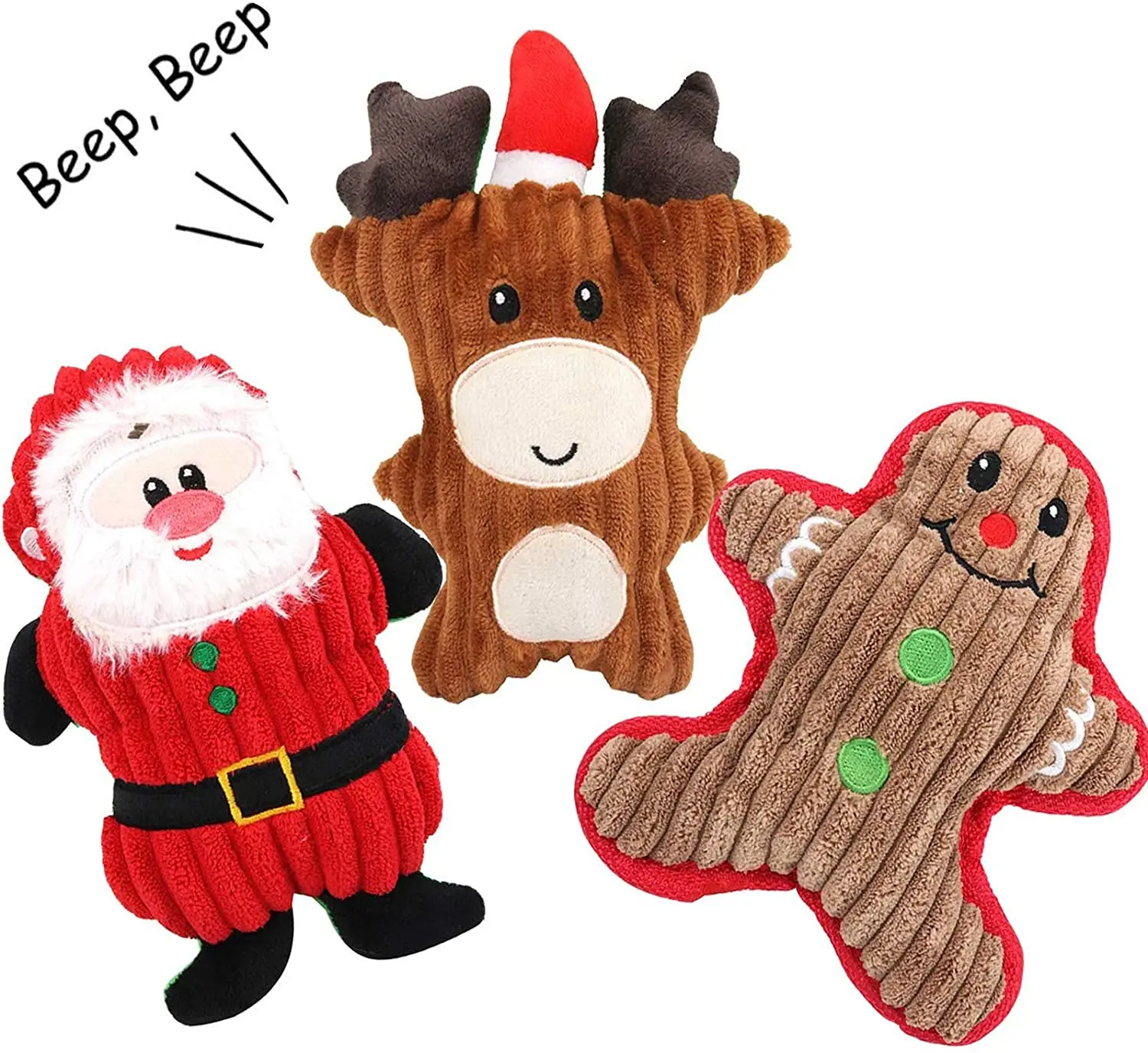 

Plush Stuffed Christmas Dog Toys Set Squeaky Voice Animal Toys For Dogs Pet Plush Xmas Chew Pet Dog Toy