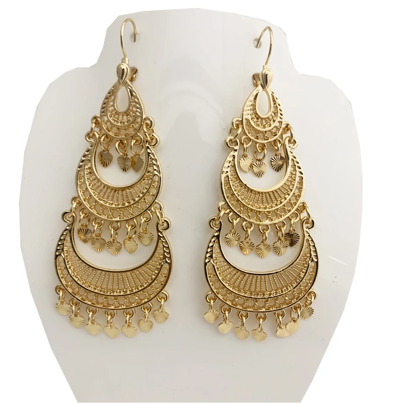 

Morocco Gold Tassel Earrings For Women's Wedding Jewelry Environmental Friendly High Quality French Hook Earrings Gift
