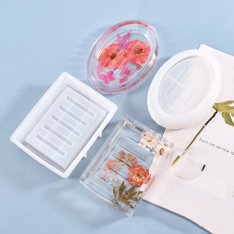 

DIY Crystal Epoxy Mold Hand-made Good-looking Personality Soap Storage Box Silicone Mold