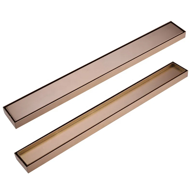

Rose gold Tile Insert Grate Invisible SUS304 stainless steel Shower Linear Floor Drain