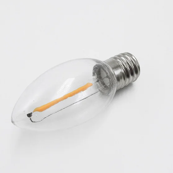 Wholesale 2700K warm white mini candle filament light C7 C9 lamps home decor e14 bulb