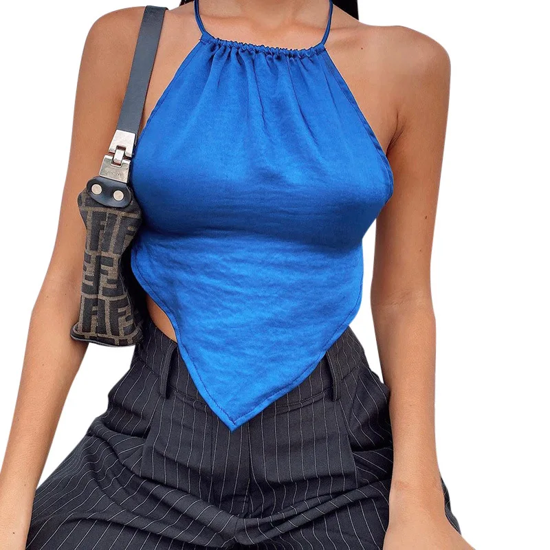 

High Quality Summer Streetwear Sexy Women Fashion Tops Outwear Halter Cute Tops For Women, Shown