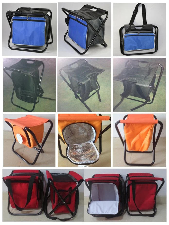 
Camping Backpack Portable Ultralight Fishing Beach STOOL seat with folding Cooler Insulated Picnic chair 