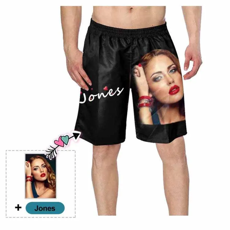 

Dropship Custom printed face Man Swim Swimming Trunk Wear Beach Board Shorts Quick Dry