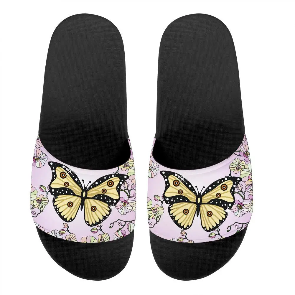 

Hot Sale Butterfly Pattern Stylish Printable Slide Sandals For Women Non Slip Bath Shoes Women Daaily Used Home Slippers, Customized color,printable