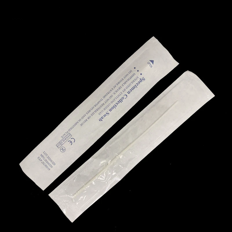Disposable sampling tube for nasal and throat swab sampling collection transport