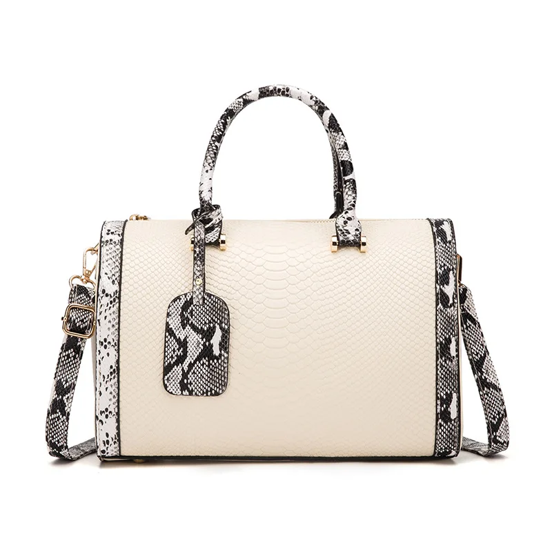 

European and American style pu handbags messenger bags fashion design boston handbag custom logo shoulder snake handbag, Black,brown,white,gray,red