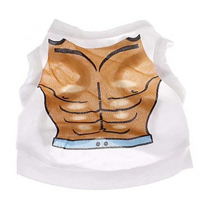 

Jhcentury Creative Pet Dog Clothes Summer Fashion Bikini Muscle Print Dog Vest Shirts For Pet Dog, Picture