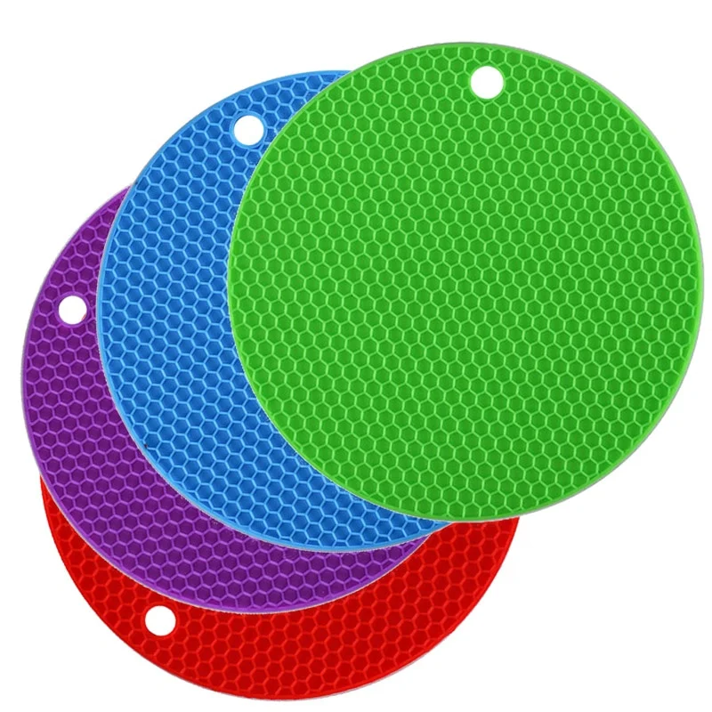 

Silicone Pot Holder Round Honeycomb Pattern|Extra Thick Silicone Trivet Mat, Colors
