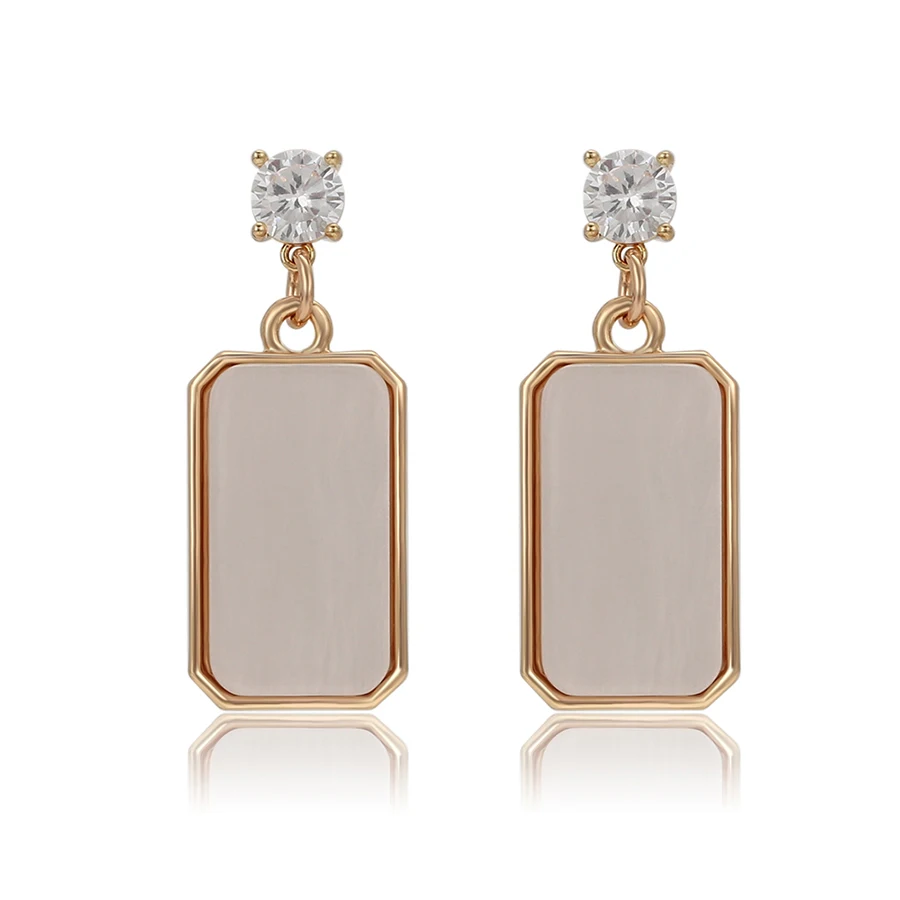 

BLE-1033 xuping Latest wholesale Elegant and exquisite square earrings gold hoops acrylic ear rings for women