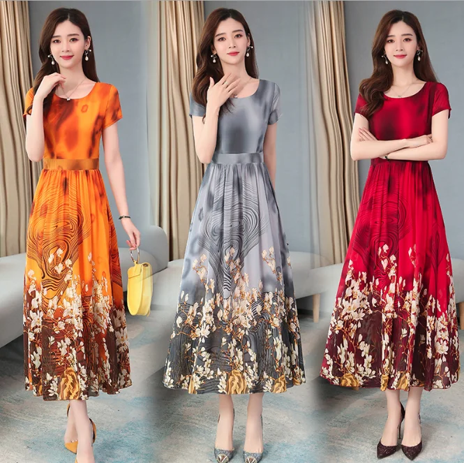 

Long Plus Size Printed Women Clothing Evening Casual Dresses Women