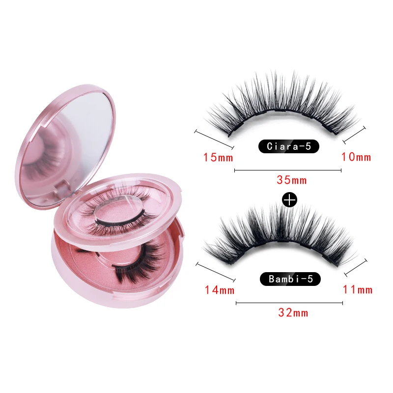 

2021new Arrivals Waterproof Reusable Magnetic Eye Lashes Private Label 3d Faux Mink Magnetic Eyelashes Kit With Eyeliner, Black