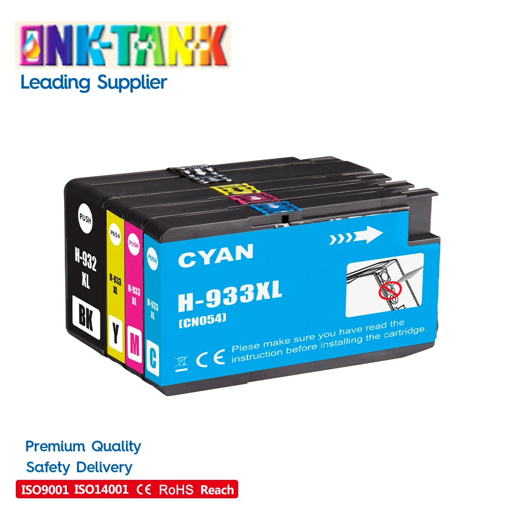 

INK-TANK 932XL 932 933 XL 933XL Premium Color Compatible InkJet Ink Cartridge for HP932 For HP Officejet 7610 7510 Printer