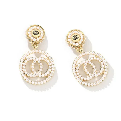 

New style designer earrings popular brands luxury earrings pearl earring, Rose gold