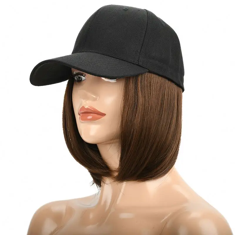 

Natural Short Wavy Hair Synthetic Hair DRt4 Short synthetic hair wig with hat