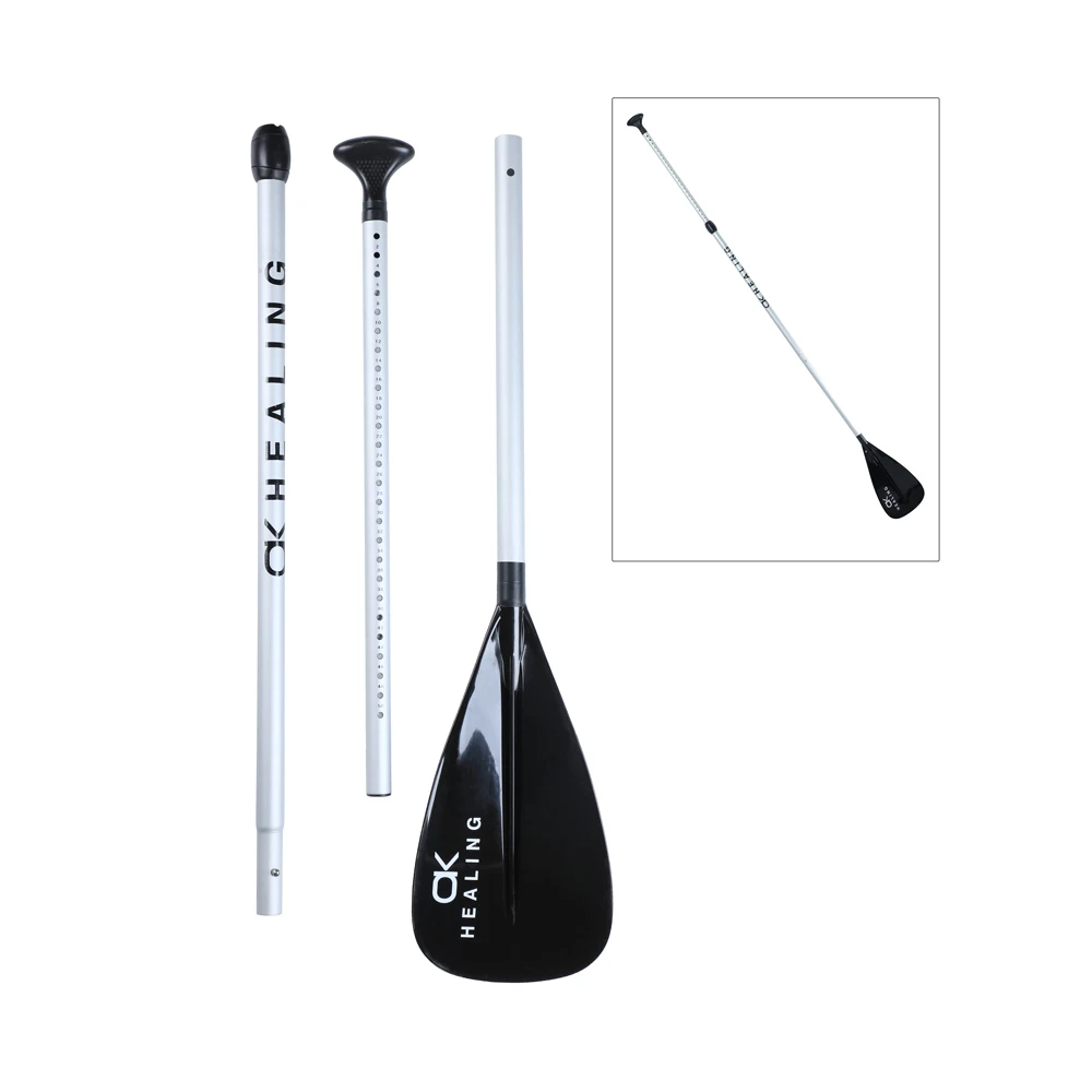 

Aluminum Shaft SUP Paddle Board Accessory Inflatable Stand Up Paddle Surf PP Blade OEM LOGO, Silver
