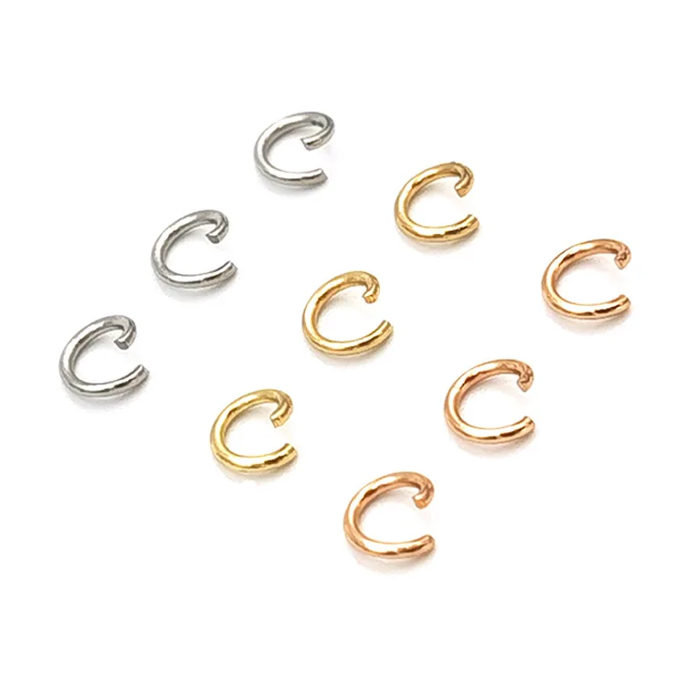 

Factory wholesale jewelry accessories multi specification stainless steel split ring jump rings, Gold