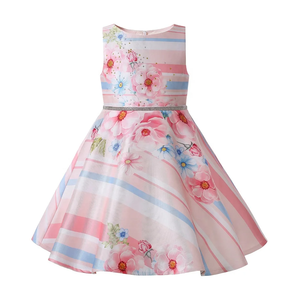 

Pettigirl Lastest Pretty Kids Dresses Summer Chic Sleeveless Pink Sweet Flower Dress for Girls