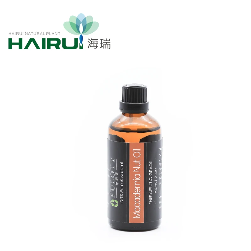 
Cosmetic grade hair care oil macadamia nuts oil 100% pure organic essential 