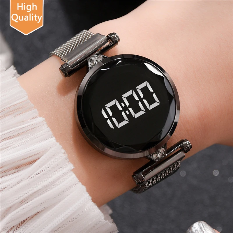 

2022 Luxury Led Women Magnetic Bracelet Watches Rose Gold Digital Watch Quartz Wristwatch Ladies Custom LOGO