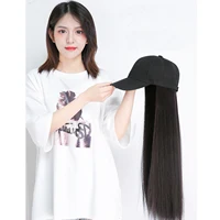 

New Hat Wig with Hat a Integrated Long Synthetic Hair Hair Extension Heat Resistant Hairpiece Natural Straight Hair