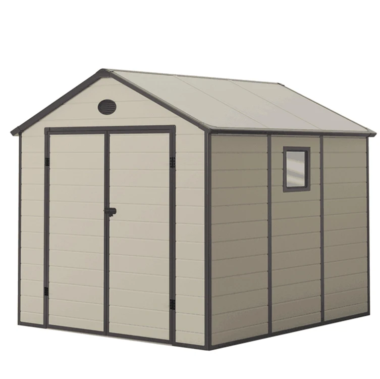 
sinolily brand new model extrusion molding modern and durable portable garden plastic shed roof 8*9FT 