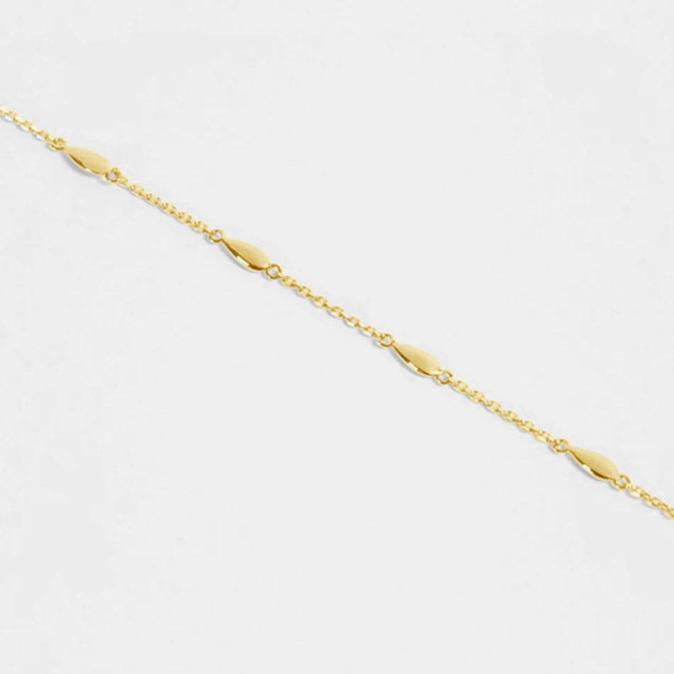 

Luxury Band 925 Sterling Silver 18 k Gold Plated Drop Shape Charm Bracelet For Woman Fashion Jewelry
