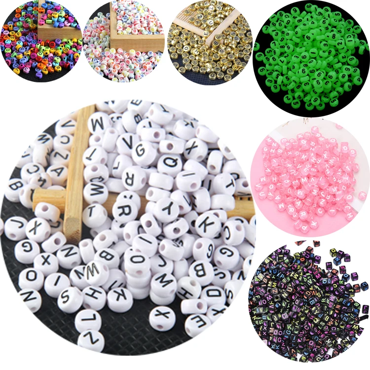 

Fashion Mixed 4*7mm Letter Beads Acrylic Plastic Beads Alphabet Beads for Jewelry Making Handmade DIY Bracelet Necklace, Black