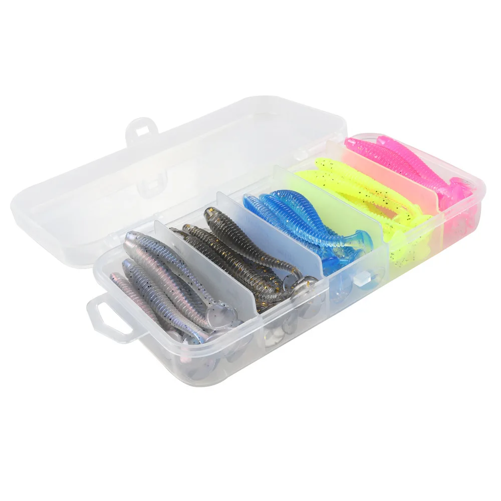 

Wholesale factory softbait Lead Head Jig Hook Sea Bass Fish Tackle Lure Kit Fishing Soft Bait Set, 8 colors