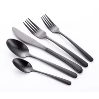 

Inox Classic 24 Reusable Home Goods Flatware Stainless Steel Used Black Matte Matt Titanium Restaurant Cutlery Set