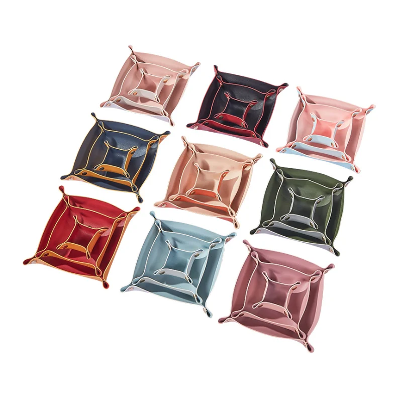 

Leather Tray Organizer Dice Tray Jewelry Lipsticks Suppliers Coins for Key Office Double Color Storage Trays, Custom color