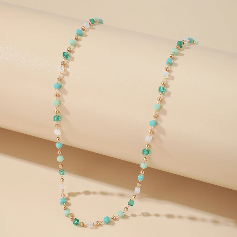 

Bohemian Colorful Bead Chain Choker Necklace for Women Charm Handmade Party Jewelry Drop Shipping naszyjnik, Gold