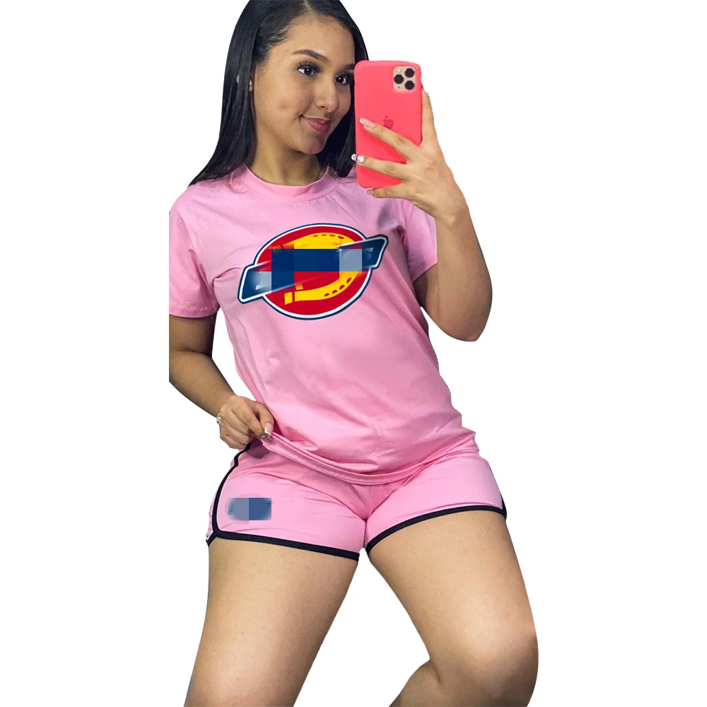 

Dickie fashion casual positioning print short sleeve shorts two piece set