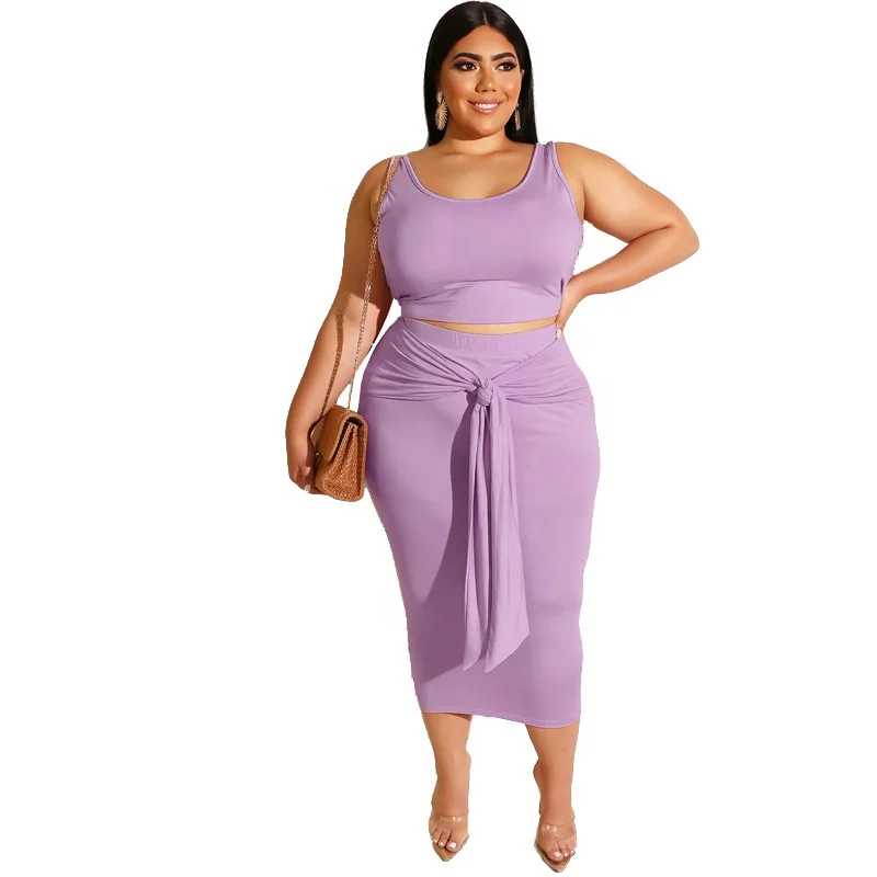 2020 Trendy Skinny Hips Sexy Ladies Straps Fashion Casual Plus Size Suit Women Two Piece Set
