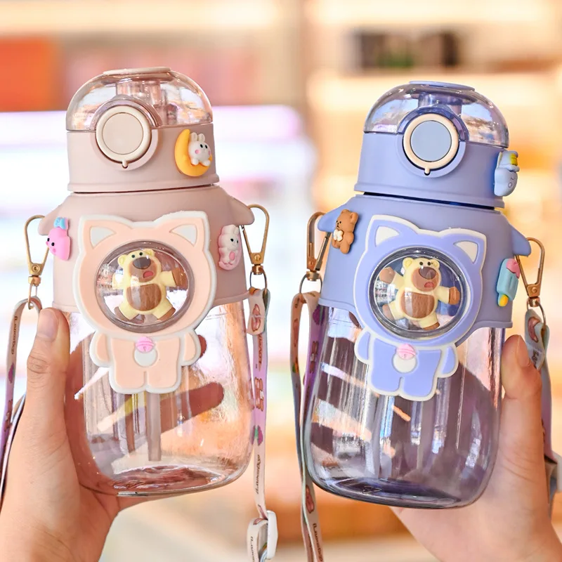 

HYB OEM Tasse Summer children's drinking cup with straw kids water bottle for school