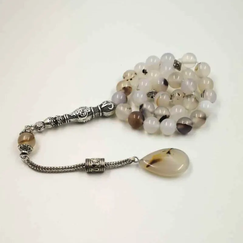 

Natural agate stones Tasbih 33 66 99beads Luxurious rosary for men Muslim misbaha Man's prayer beads bracelets stone Tesbih