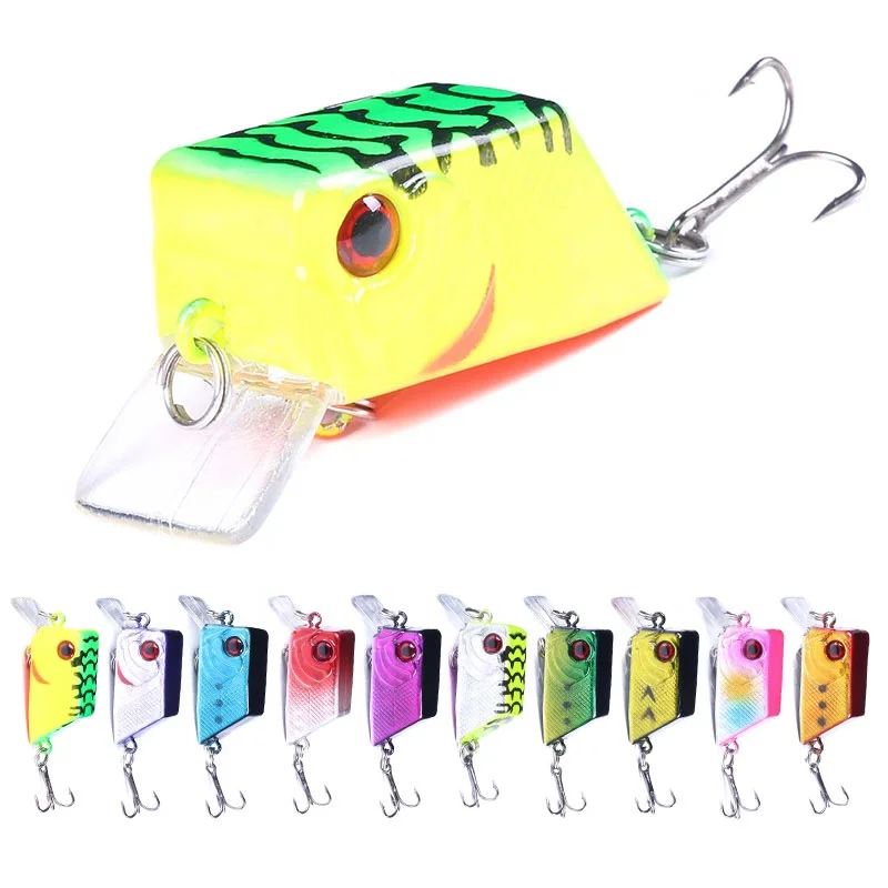 

Factory Price 4.5cm 7g Fish Color Square Bill ABS Hard Plastic Mini Crankbait Fishing Lures, 10 colors/blank/customized