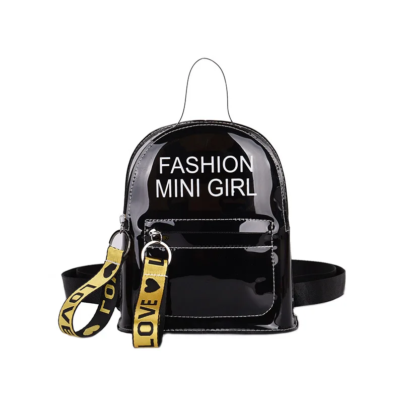 

fashion mini clear pvc backpack cute transparent jelly backpacks girls small fashion bags, White, black, yellow, purple, pink, blue, orange