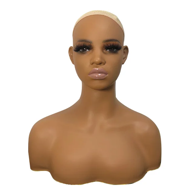 

Female mannequin heads with shoulders are ideal for hair styling and wig display training