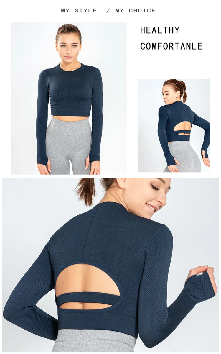 long sleeve compression crop top