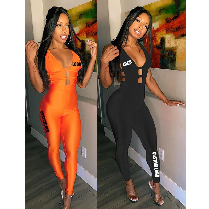 

Free Shipping High Fashion Deep-V Neck Women Bodycon One Piece Women Jumpsuit Sexy sportswear women yoga, Customized color