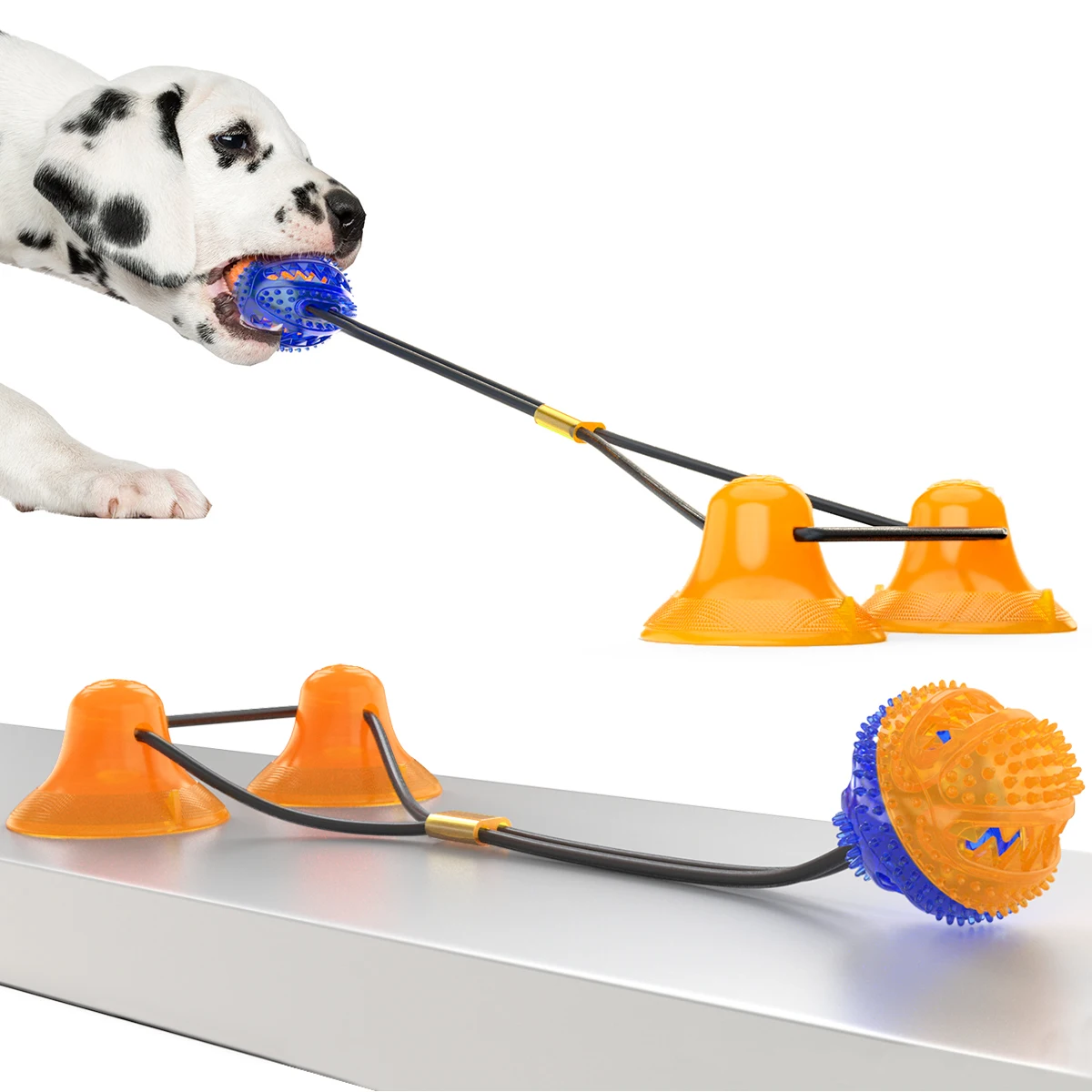 

Amazon hot sale TPR durable double strong suction cup dog chew toys