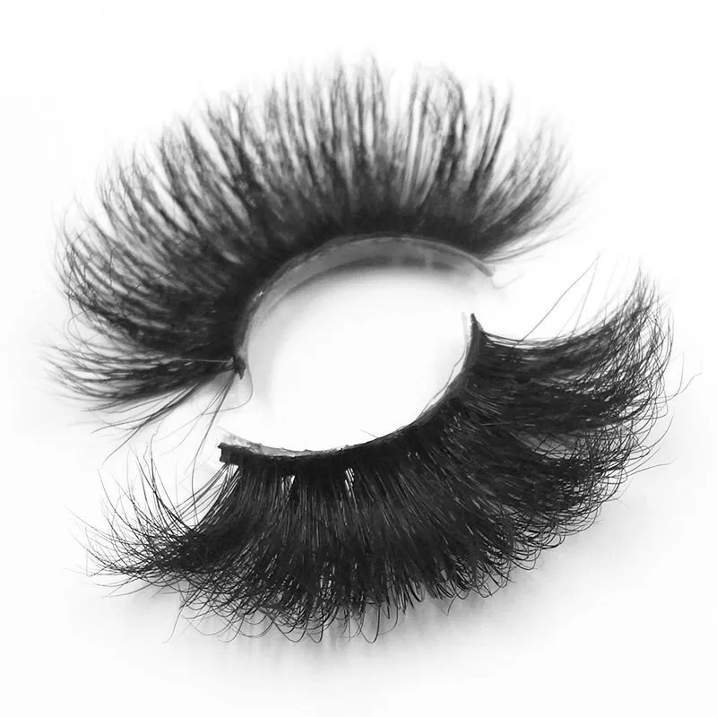 

factory price private label wimpers 5d real mink lashes soft curly thick fluffy 27mm full strip lashes, Black