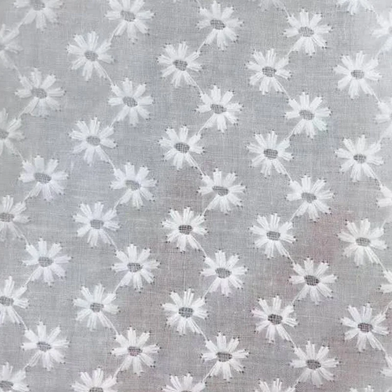 

Fancy floral cotton eyelet lace fabric with guipure embroidery, Accept customized color