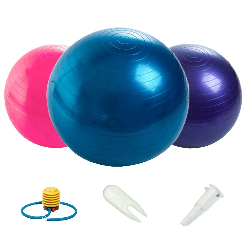 

Beauchy 65CM PVC Anti-Burst Pilates Exercise GYM Ball Yoga Ball 65cm Balance Ball with Inflator, Blue,pink,purple,silver,customize color