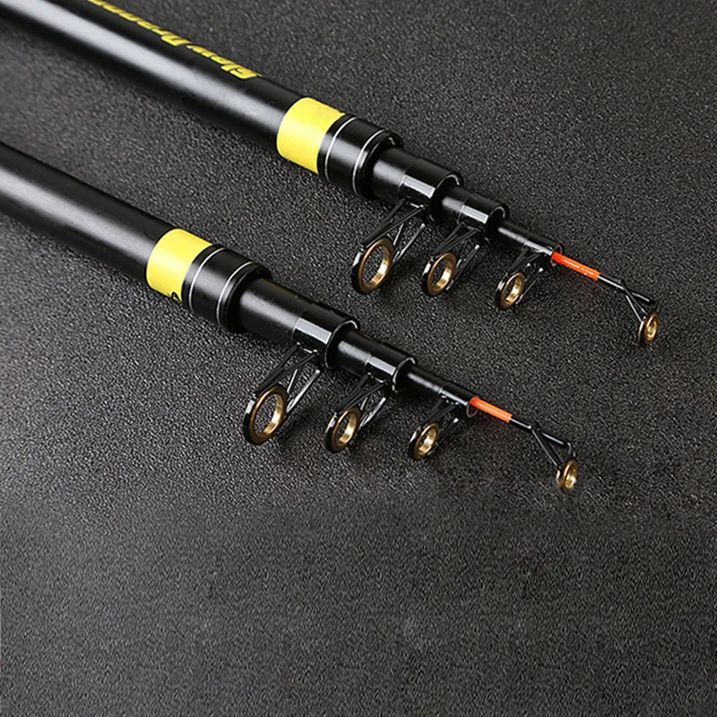 

Popular telescopic fishing rod 5 sections 2.1m/2.4m/2.7m/3.0m/3.6m sea fishing rod freshwater glass fishing rod pole, Glod/white/black