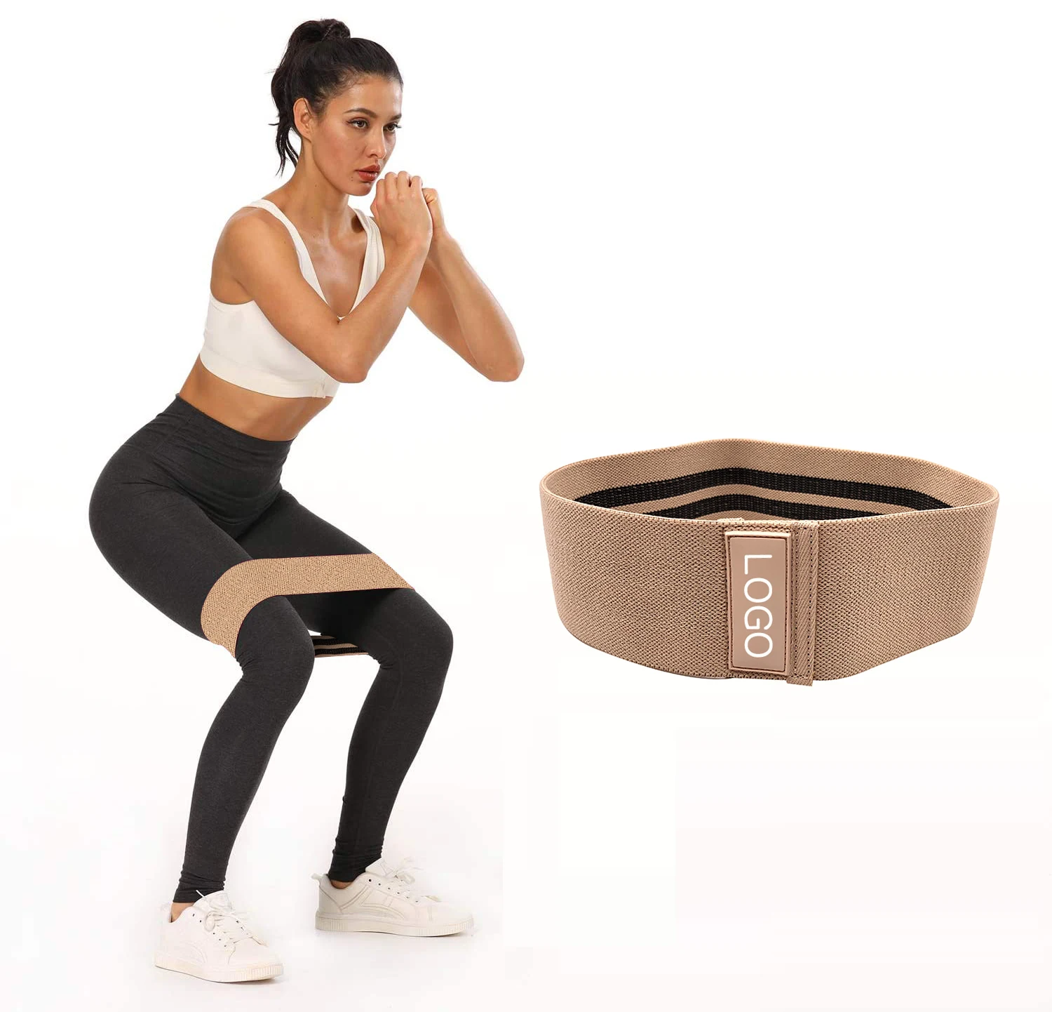 

New arrivals nude color hip resistance bands exercise sports fitness booty bands workout loop bands