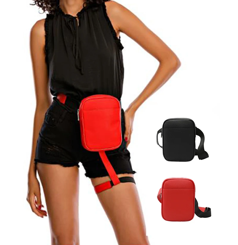 

Motorcycle Pochete Leather Removable Thigh Harness Fanny Pack Fashion Waist Leg Bag