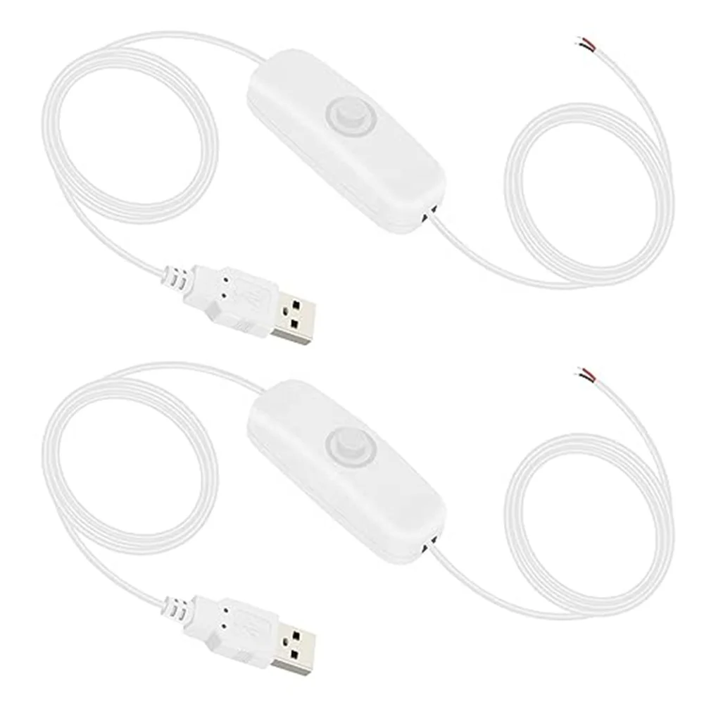 

LED Strip 2Pin 1M 5V USB Switch Button Extension Electrical Cable Connector
