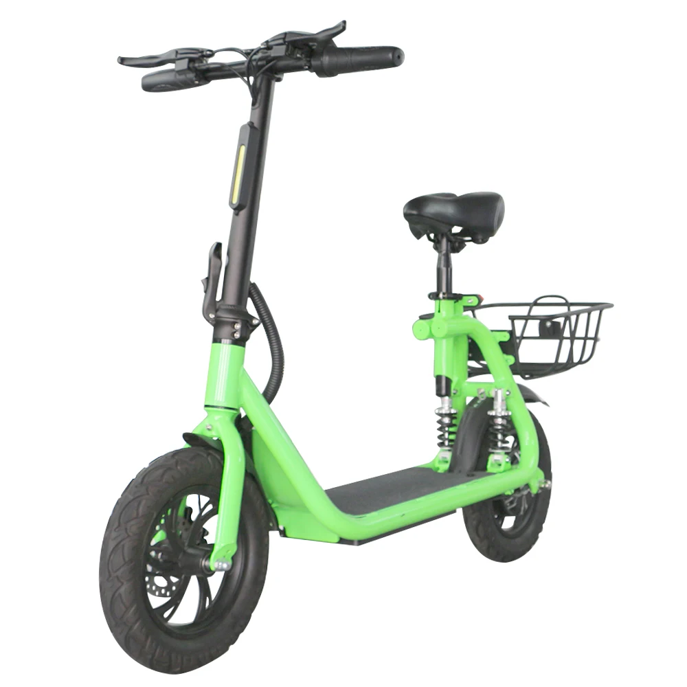 

New Stock EU Warehouse Double Suspension 500W 12inch Fat Tire E Bike Electric Scooter With Seat